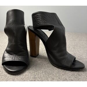 Vince Addie Leather Open Toe Booties  BlackSize 6.5 Leather Low Boot